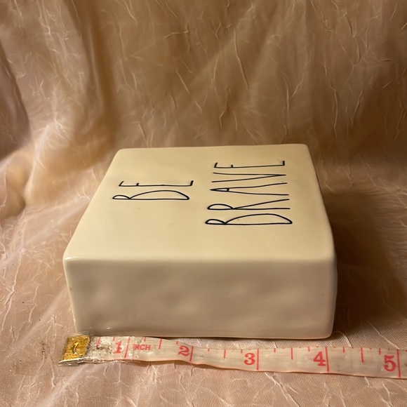 Rae Dunn double sided Paperweight- says be brave/work hard. - Picture 5 of 6